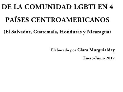 Publicación del Diagnóstico sobre la situación del colectivo LGTBI en Centroamérica