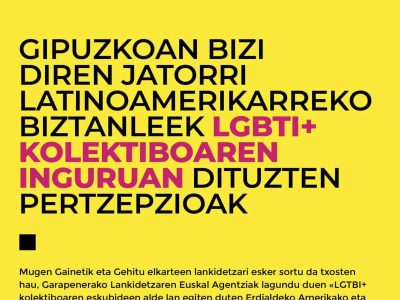 “Gipuzkoan … LGBTI+ kolektiboaren inguruan dituzten pertzepzioak” ikerketaren argitalpena